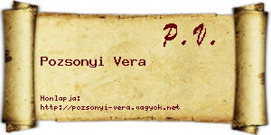 Pozsonyi Vera névjegykártya
