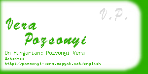 vera pozsonyi business card
